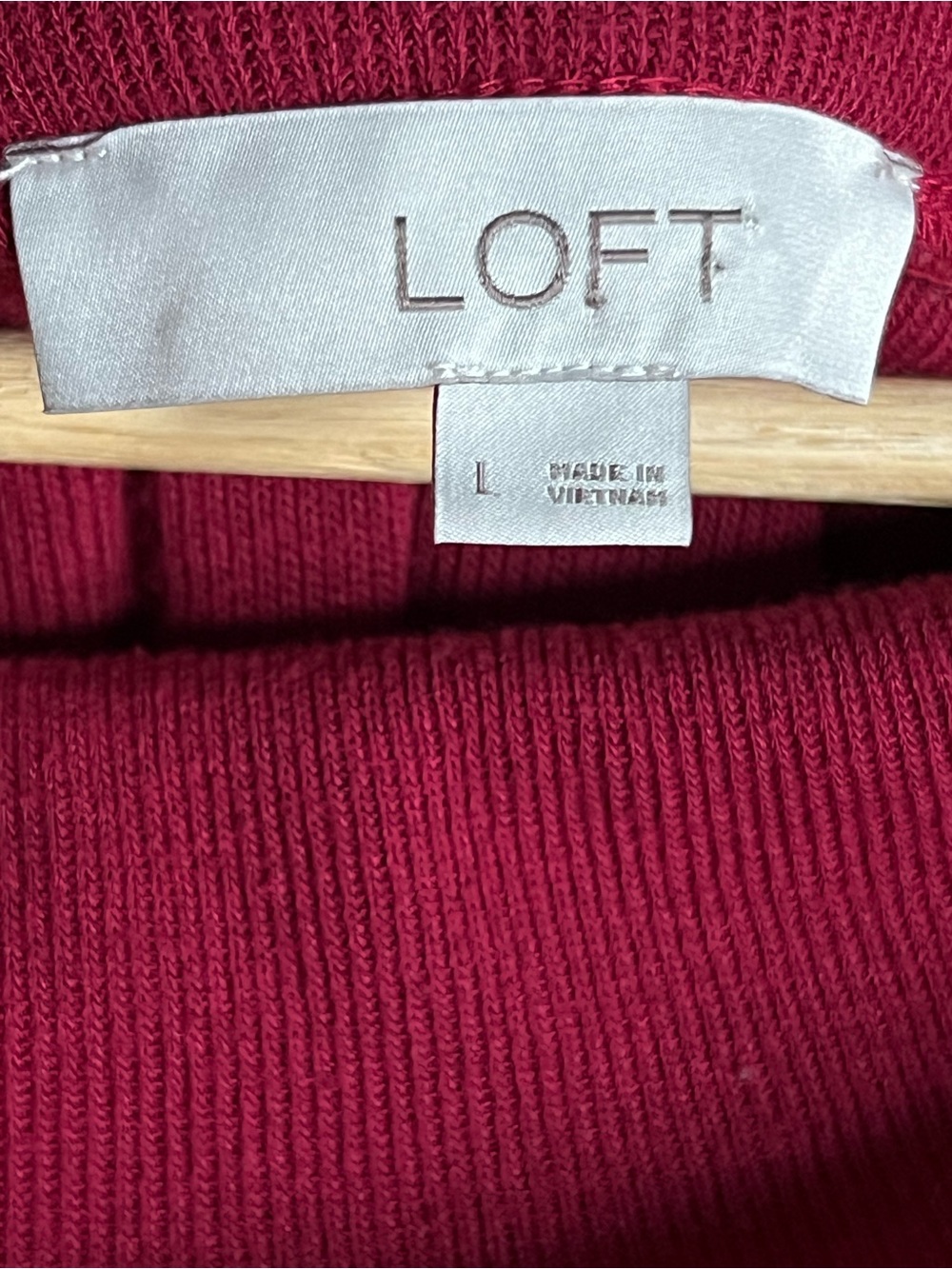 LOFT Off-Shoulder Sweater in Raspberry - Picture 2 of 5
